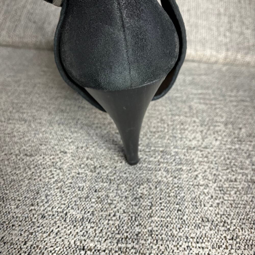 Mea Shadow Leather Harness Strap Cassandra Suede Heeled Boots 8.5 - Picture 11 of 11